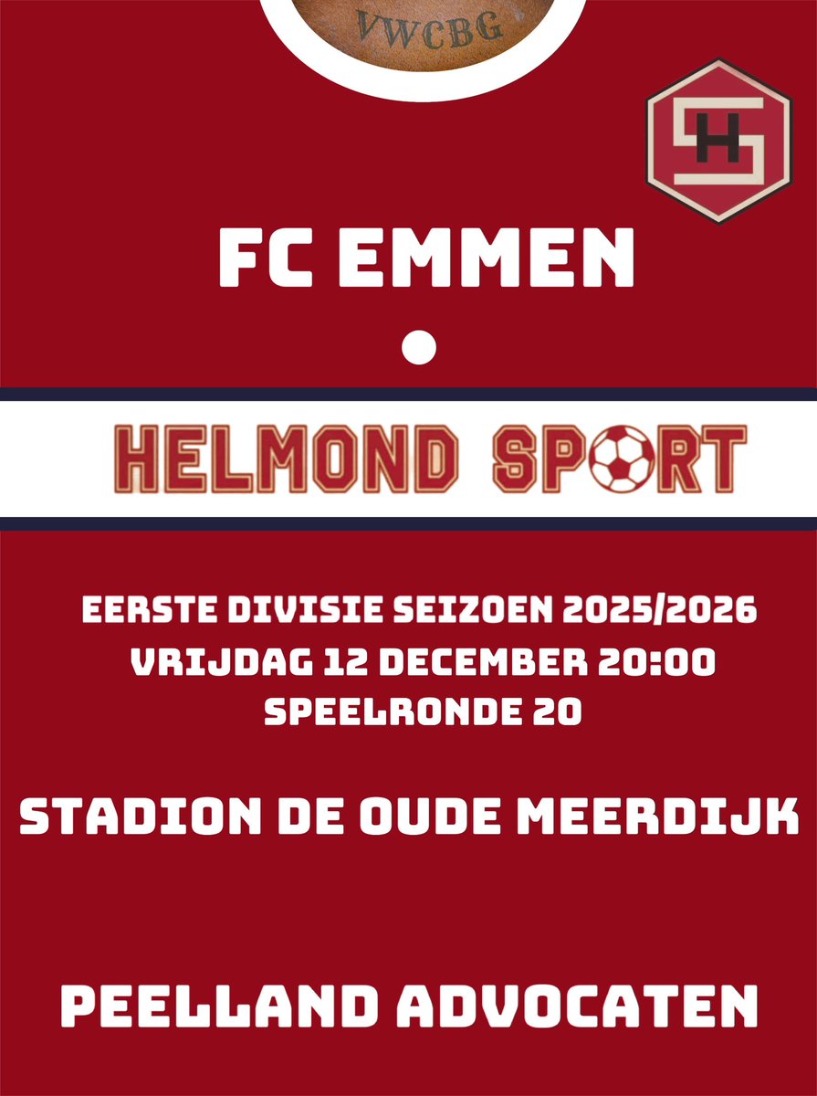 𝗨𝗜𝗧𝗦𝗟𝗔𝗚 𝗥𝗔𝗗𝗘𝗡 🏆

𝗩𝗮𝗻𝗮𝘃𝗼𝗻𝗱 𝗲𝗲𝗻 𝗱𝘂𝗲𝗹 𝗺𝗲𝘁 𝗲𝗲𝗻 𝗰𝗼𝗻𝗰𝘂𝗿𝗿𝗲𝗻𝘁. 𝗜𝗻 𝗘𝗺𝗺𝗲𝗻, 𝘄𝗮𝗮𝗿 𝘄𝗲 𝗱𝗲 𝗽𝗹𝗮𝗮𝘁𝘀𝗲𝗹𝗶𝗷𝗸𝗲 𝗙𝗖 𝘁𝗿𝗲𝗳𝗳𝗲𝗻. 

Spoelen we de kater van vorige week weg? Of verdwijnen de play-off plekken uit het zicht?