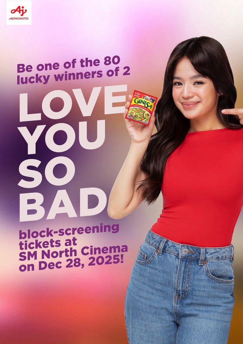 BDVPEACHESOFC's tweet photo. AJI X PEACHES BLOCK SCREENING 📣

Want to win 2 LYSB tickets? 👀🎬

📌Drop a photo of a dish cooked with Aji-Ginisa
📌 Then complete the sentence: 
“I love my _____ lalo kapag may Aji-Ginisa!” #LoveYouSoBadAjiGinisa #OAMazinglyMeaty

🔗join here: https://t.co/E9wZXQJFir https://t.co/QvNneEKXuR
