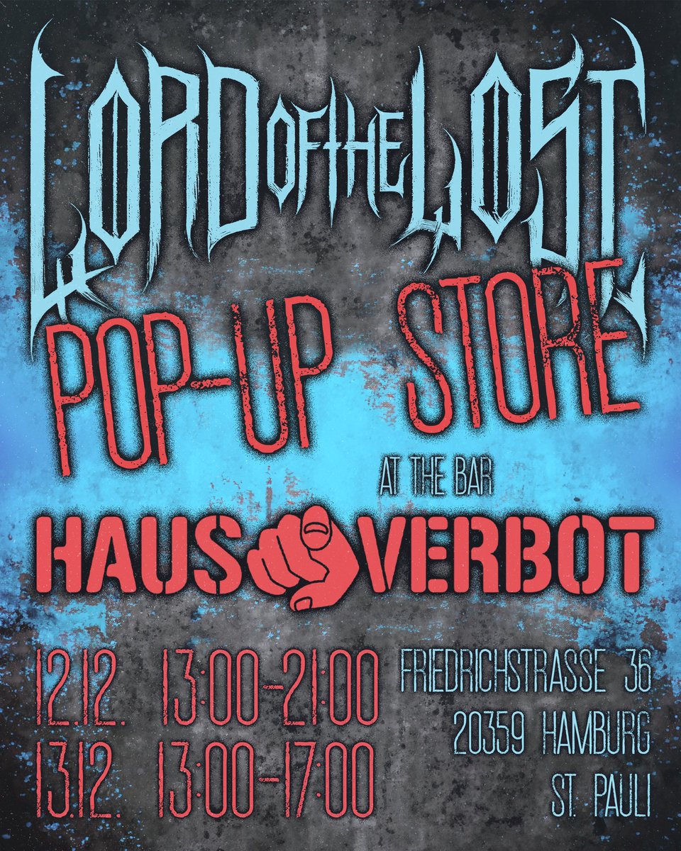 LordOfTheLost's tweet photo. A little reminder for you how to navigate through today and tomorrow! Don't forget to meet us at the opening of our pop-up merch store at the bar "Hausverbot" today at 13h / 1pm!

#lordofthelost #lordfest https://t.co/vsE2eWkQzv