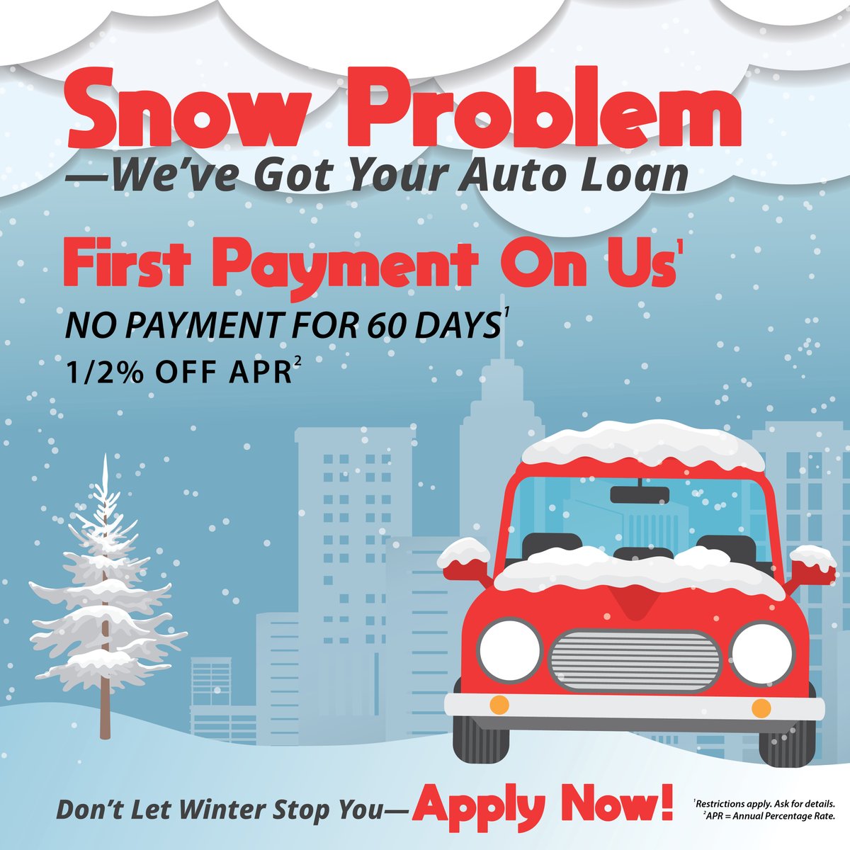 BeachMunicipal's tweet image. Need a new set of wheels? Snow-problem!  Our easy auto loan process means you can get approved fast and spend less time at the dealership. See our low rates! #NewCar #CreditUnion #SnowProblem ow.ly/HRLN30sRvUW