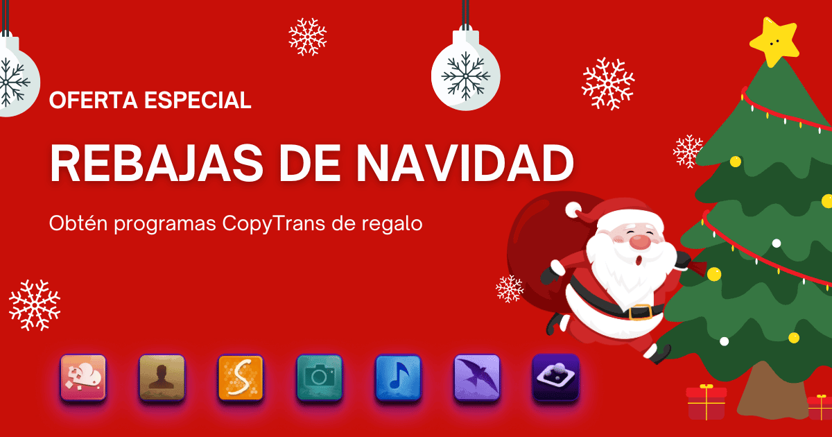 🎄✨ ¡Oferta de Navidad en CopyTrans! ✨🎄

🎁 CopyTrans 7Pack por solo 15,99 € en lugar de 81,93 €.
➡️ El código del vale: COPY-CD2025
es.copytrans.net/store/cart/pro…