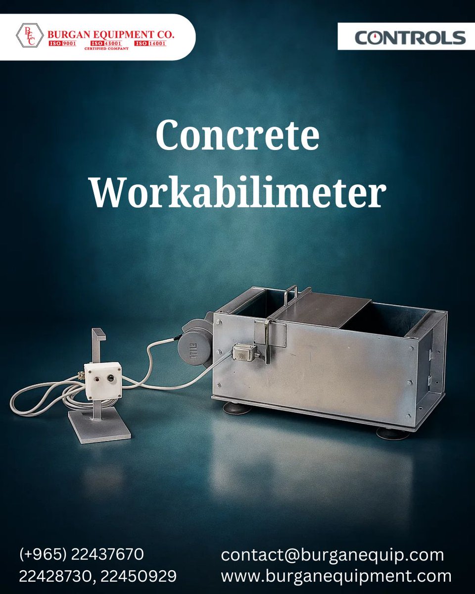 BurganEquipco's tweet photo. The Concrete Workabilimeter provides precise evaluation of concrete workability and consistency. Perfect for laboratories and construction projects to ensure superior quality control.
+965 22450929
https://t.co/Xot6Ii08II
#BurganEquipmentLLC #ConcreteWorkabilimeter #Workability https://t.co/Vg8xoGzPJ9