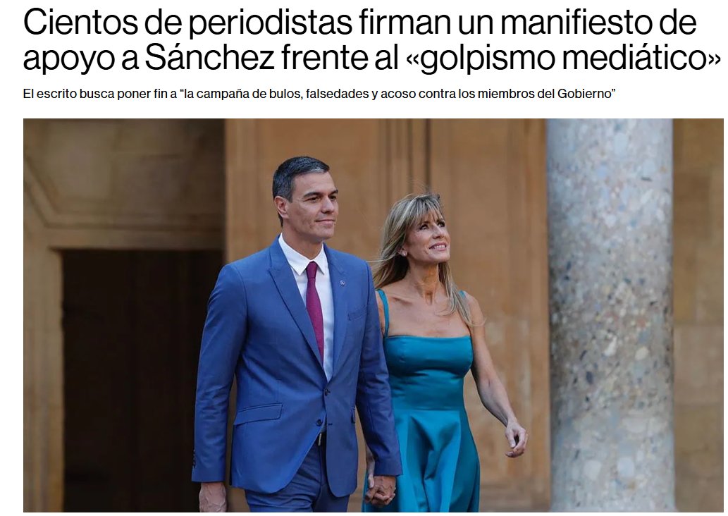 Que jamás se olvide esto. 
Toda la mierda que está saliendo del gobierno era "golpismo mediático", "máquina del fango" y "bulos de la fachosfera".
Silvia Intxaurrondo, Maruja Torres, Rosa Villacastín, Jesús Maraña, Ana Pardo de Vera, Rosa María Artal, Gerardo Tecé...
VERGÜENZA!