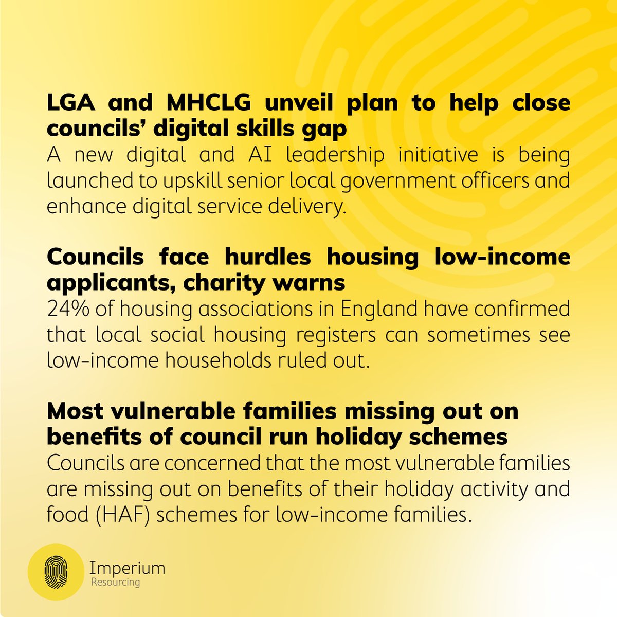 Missed the latest #publicsector news? Here's a roundup 👉 

Looking for a new role in the public sector? 

Drop us an email via info@imperiumresourcing.com or call us on 0203 929 4000. 

#interim #interimjobs #publicsectorjobs #localcouncil