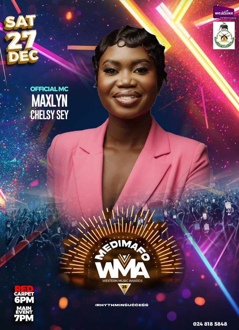 Celebrated Broadcaster, Chelsey Sey is our MC for the ninth edition of Western Music Awards #WMA25 #RhythmInSuccess