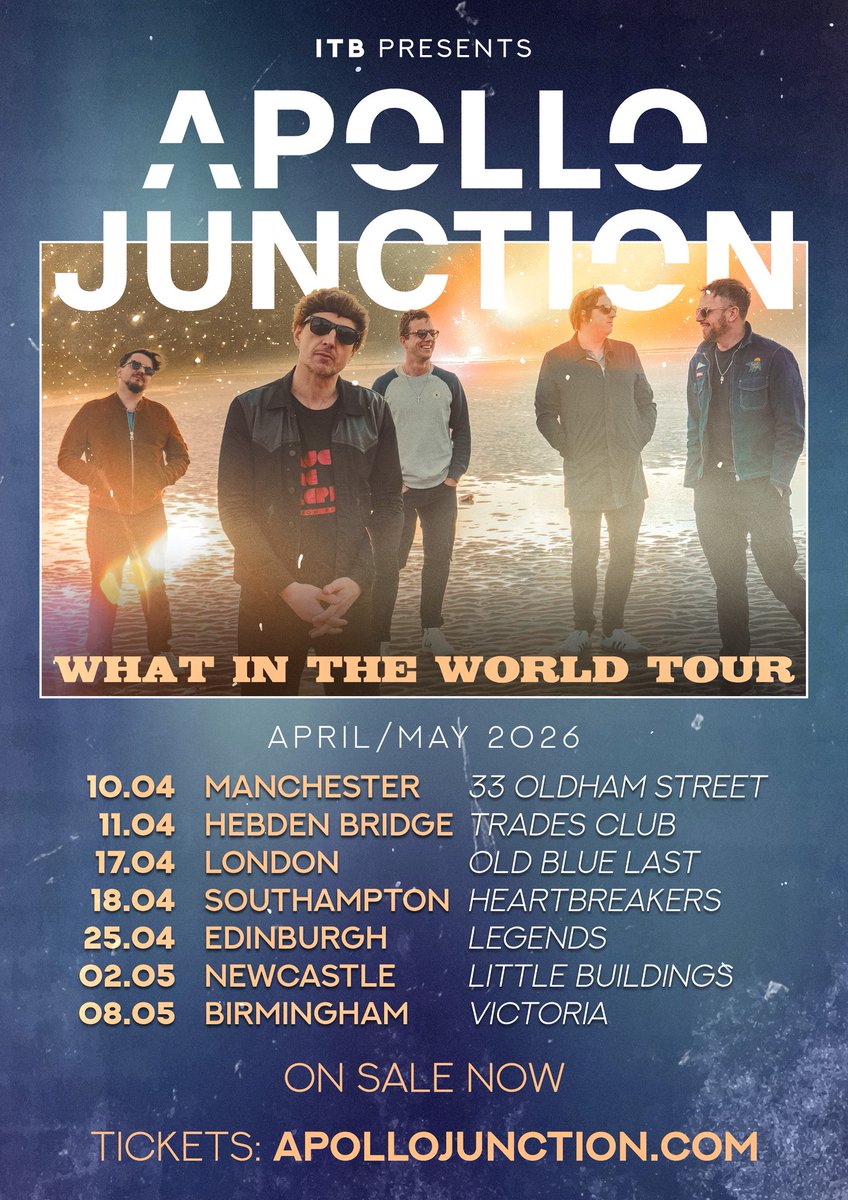 ApolloJunction's tweet photo. TOUR ANNOUNCEMENT 📣 

We are delighted to be heading back on the road in 2026 and are planning on making this our most successful year yet. Tickets for all shows are on sale NOW💥💥.

We’re doing things differently on this tour and decided to play back where we started in totally independent venues where it’s close, raw, and unforgettable so there will be just limited tickets at every show.

If you want to be there, don’t wait. Early buyers always win on this one.

🎟️ On sale now.

https://t.co/oAUQ3ms2MZ