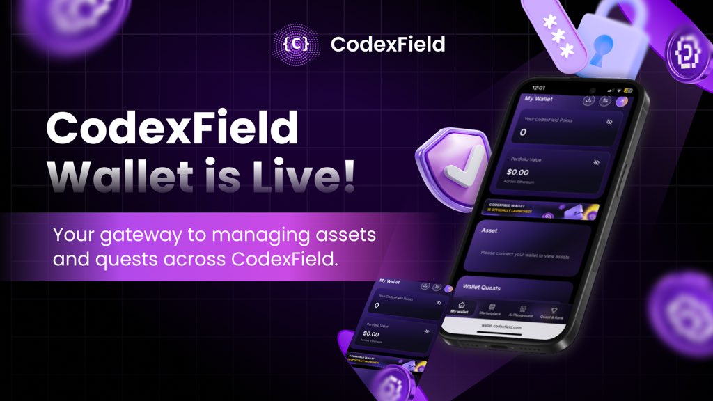 ▶️The CodexField Wallet is now LIVE!

Your new gateway to the CodexField ecosystem — built for seamless asset management, transfers, and on-chain interaction.

✨Explore the wallet, track your portfolio, complete quests, and connect effortlessly across all CodexField products.