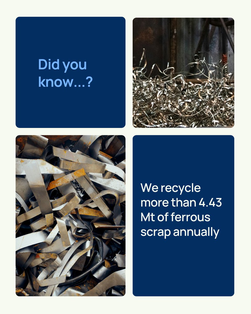 CelsaGroup's tweet image. 🤔 At CELSA, we give a second life to almost everything in steel production.

We recycle 4.43 million tons of ferrous scrap yearly and turn by-products into new resources, promoting a more sustainable industrial model. 🌍