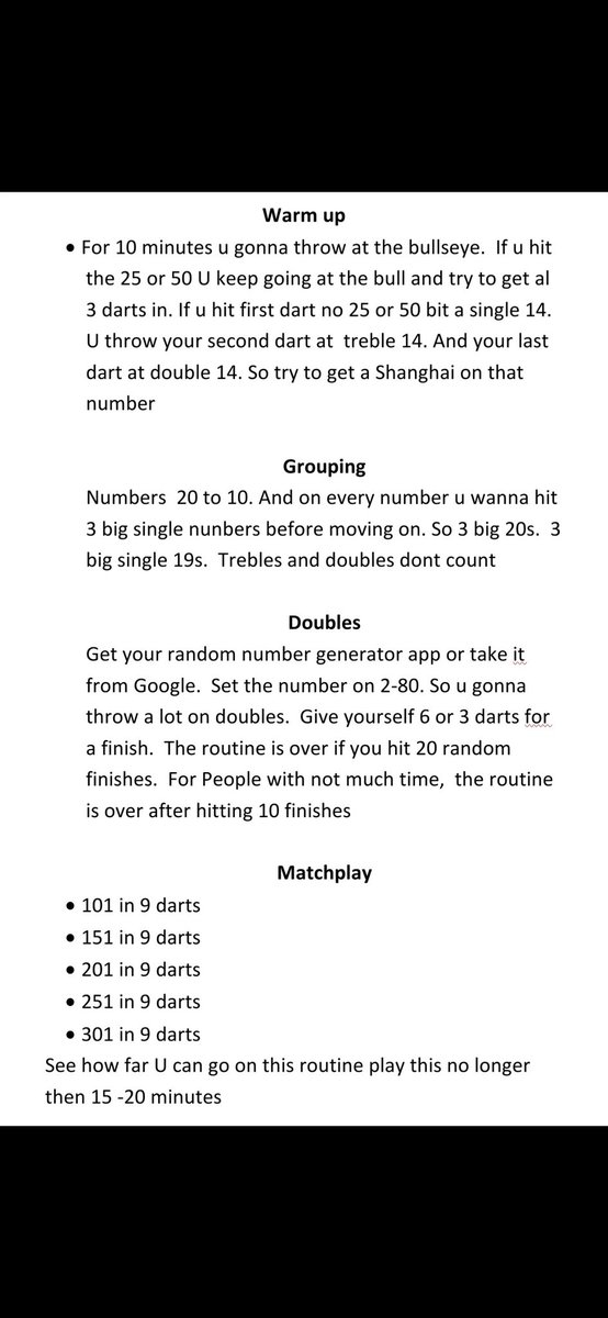 Dartpractice's tweet image. Few years ago this routine was going viral. And its for a reason. Very good allround routine 

Like and share that way more people see it and can use it.

#PDCWorldChampionship #darts #DartsWM #pdc180