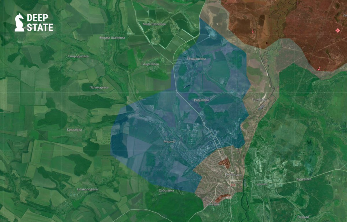front_ukrainian's tweet image. ❗️The Ukrainian Defense Forces have blocked Russian troops in Kupiansk and cleared the entire northwestern outskirts of the city, according to DeepState.

The difficult and prolonged operation continues, as Russian enclaves still remain in the central part of the city.
