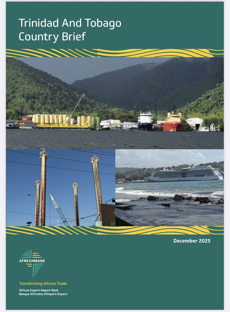 AfreximResearch's tweet photo. Afreximbank research has published its country brief on Trinidad and Tobago for 2025

Please download here : https://t.co/VMMo1kwgyN https://t.co/QSk138Bakj