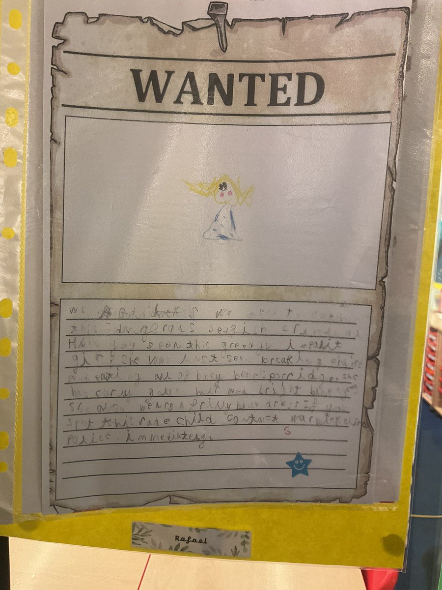 Year 2 have been creating wanted photos! Can you guess who they’re trying to catch?