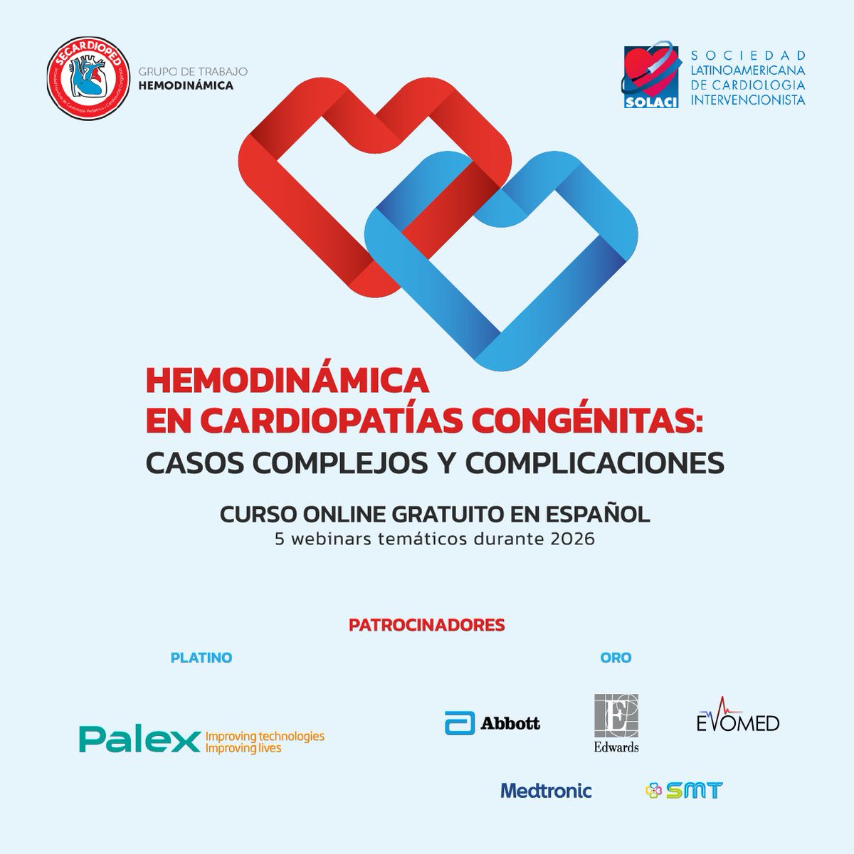 Pedro_Betrian's tweet photo. 📣 Complicat 2026
Curso online gratuito en español sobre hemodinámica y cardiopatías congénitas. Inicio 24/02/2026.
🔹 5 Bloques dinámicos
🔹 Ponencias de alto nivel
🔹 Casos clínicos reales
🔹 Sí… ¡COMPLICACIONES! 😅
💡 Envía tu caso (¡hay premios!)
 👉 https://t.co/NANgSYaq7a https://t.co/69mo9MWX2F