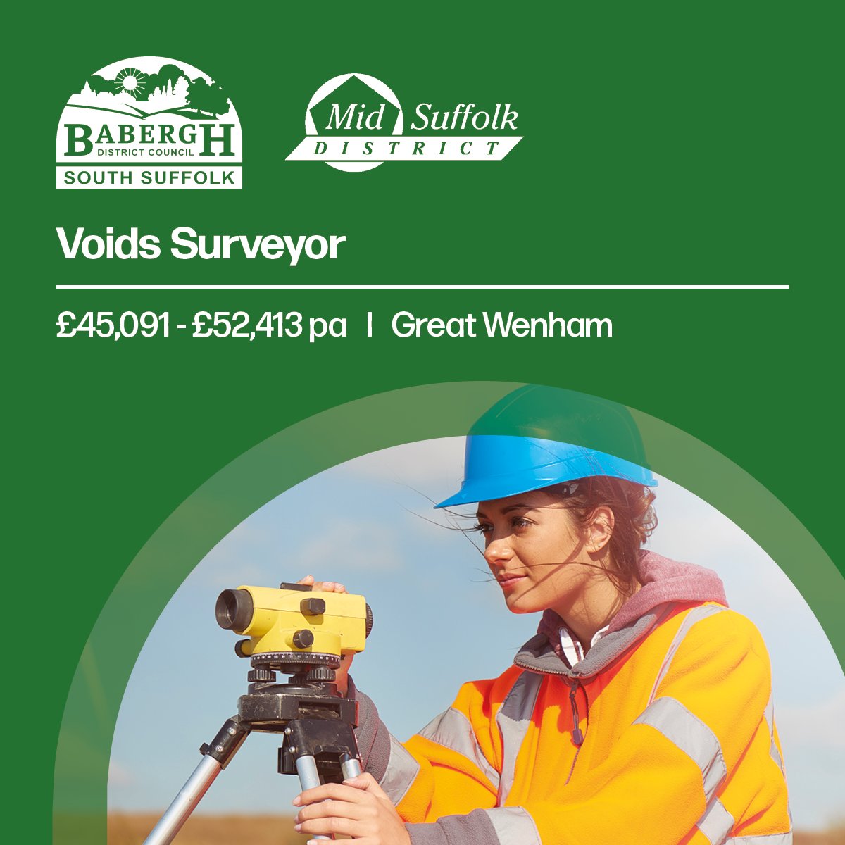 SJDirect's tweet image. Voids Surveyor
@BaberghSuffolk and @MidSuffolk District Councils, Great Wenham, Nr Ipswich CO7 6PS
£45,091 - £52,413 pa (pro rata), 37 hpw, FTC for 6 mths

For more info and how to apply for this job, visit: 
suffolkjobsdirect.org/#en/sites/CX_1…

#surveyor #surveyors #suffolkjobsdirect
