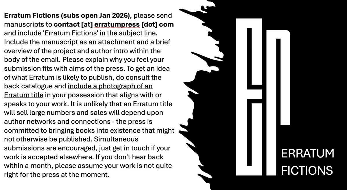ERRATUM FICTIONS opens for subs this January
erratumpress.com/about