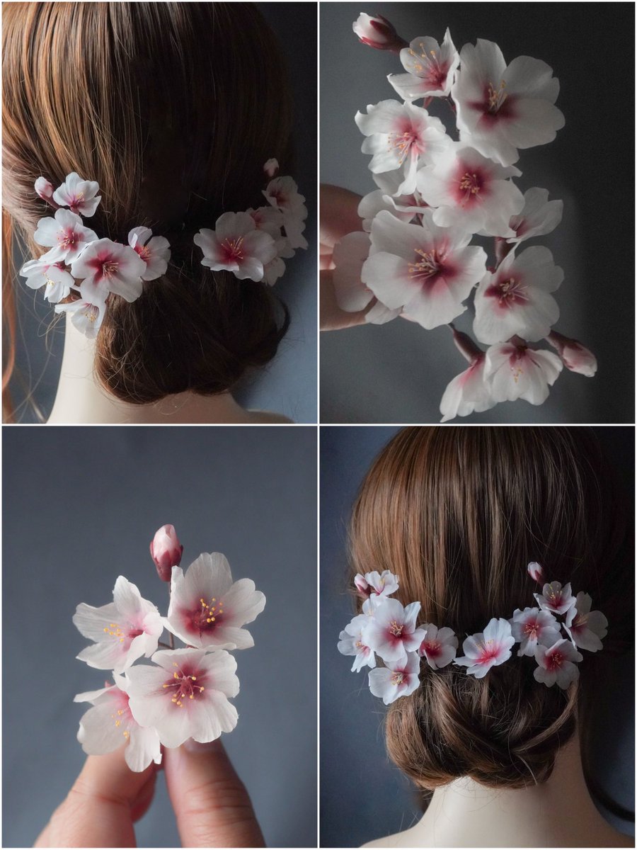 #今年作った最高傑作で2025年を振り返る  
樹脂粘土の桜かんざし✿  
樹脂粘土作品は今年から始めました。

今年は例年に比べ、思い通りに新作を作れませんでしたが、それでも制作を続けられました。  
皆様の支えのおかげです🙏🏻  
ありがとうございます✨