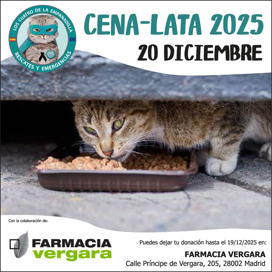 Farmacia Vergara colaborará con nosotros en la recepción de esas latas que podéis dejar en sus instalaciones hasta el día 19 diciembre a nombre de la Empanadilla.
farmaciavergara.com
O también añadir algo de la Lista de Amazon que hemos creado:
amazon.es/hz/wishlist/ls…
