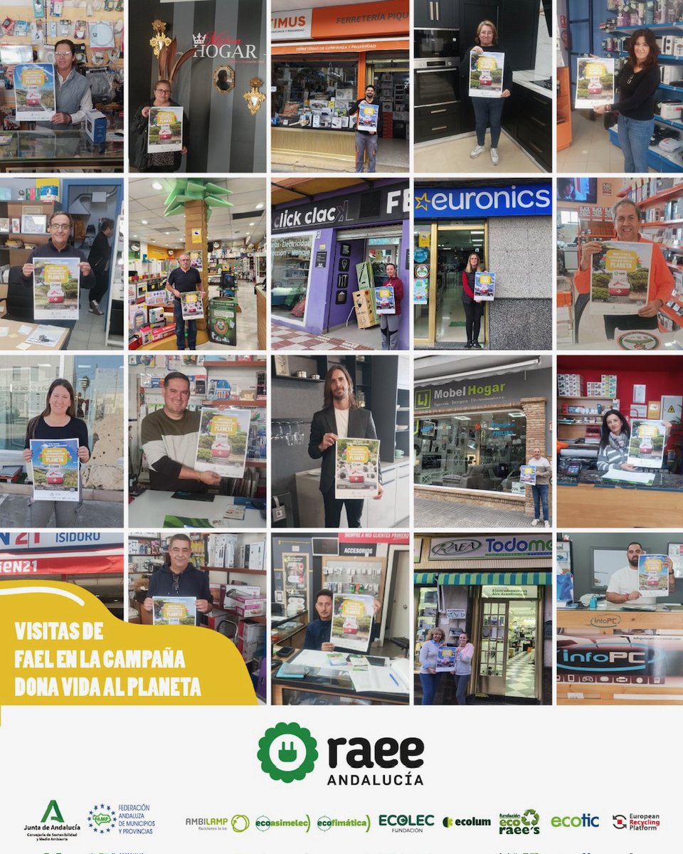 🟢 Seguimos con las #visitasinformativas de la campaña #DonaVidaAlPlaneta a los comercios del #SectorElectro de Andalucía!💪

👉Campaña impulsada desde <a href="/RAEEAndalucia/">RAEE Andalucía</a>  con objetivo sensibilizar a la ciudadanía en el correcto reciclaje de los RAEE
<a href="/MedioAmbAND/">Consejería de Sostenibilidad y Medio Ambiente</a> <a href="/FAMPcomunica/">FAMP Comunicación</a>