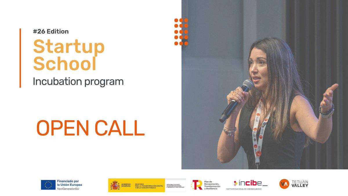 ⌛ Deadline reminder: applications for #StartupSchool26 will close on December 21.

3-month incubation program with <a href="/INCIBE/">INCIBE</a> for pre-seed/seed founders.

Don’t miss the chance to build your startup with us! Apply here 🍊 tetuanvalley.com/programa-incub…

#INCIBEemprende #NextGenerationEU
