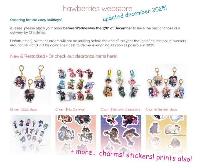 hello!! with deep gratitude for your support and patience, i've finally re-opened my webstore! most of the holiday season is over, but my items are not limited (except those in clearance) so take your time browsing and deciding!