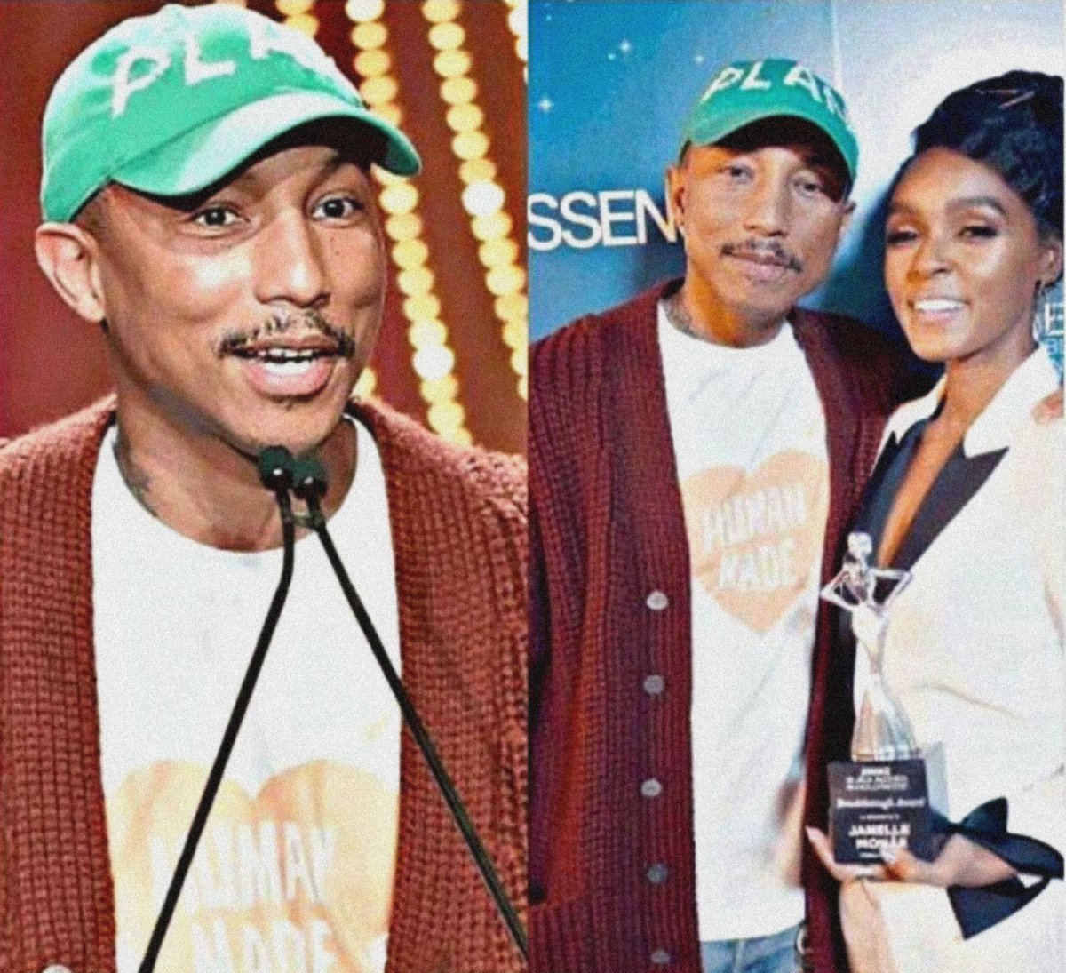 After 900 years of living, Pharell Williams finally is showing signs of Aging.