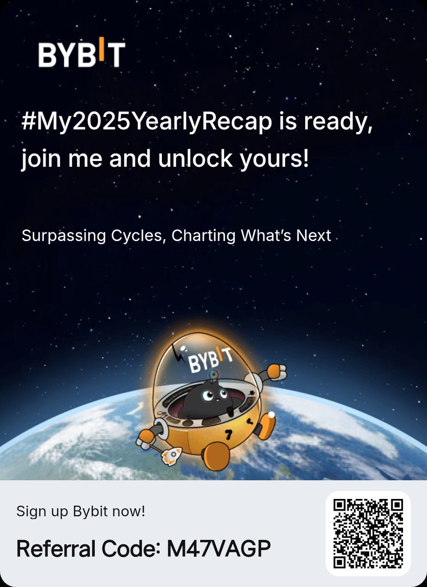nomy465's tweet photo. Unlock your 2025 recap and chart what’s next with me! New users can also win a 6,135 USDT reward.
#My2025YearlyRecap #BybitRecap #Bybit2025 #CryptoRecap2025 #BybitRecap2025
 https://t.co/vsind56WMo https://t.co/VfbrmsHmcJ