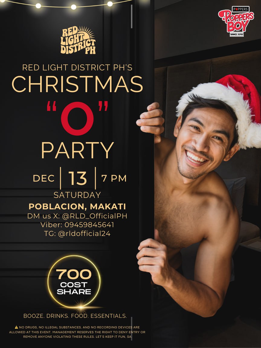 RLD_OfficialPH's tweet image. Slots are still OPEN for Saturday Night Group Fun at Poblacion Makati Venue 💦💦 💦 For more details kindly DM and Viber us. 

Our Guests tonight: 

@GaetherLuminus
@GoldsmithPrime
@dakshard_7

🥃 UNLIDRINKS
💦 DARK ROOM 
🍟 PICA PICA FOODS

Poppers sponsored by @PoppersBoy01…