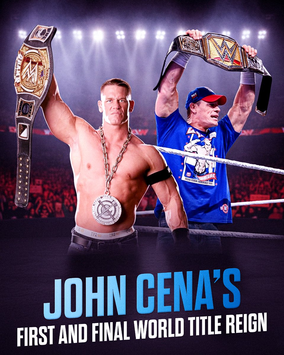 _Sk_mishra's tweet photo. John Cena’s first world title to his final world title… one legendary journey 🙌🔥

From rising star to the face of WWE — the legacy is unmatched 💙💛 https://t.co/ZHp6OU3Umf