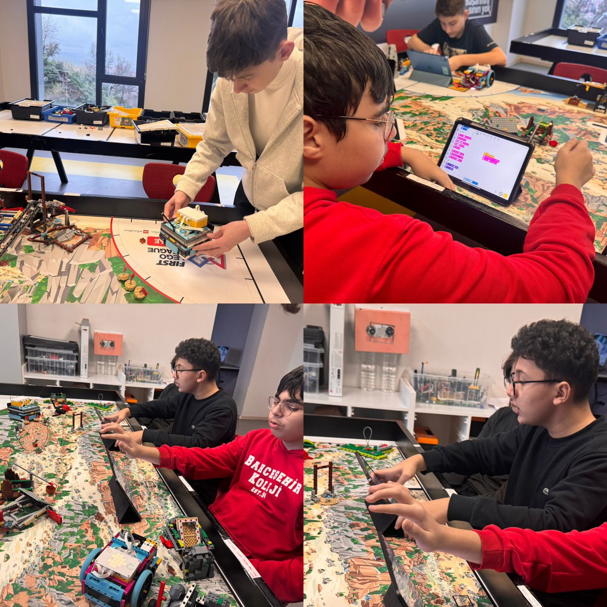 master6 programında VR ile geleceğin robotlarını tasarladık, ardından öğrencilerimiz somut olarak inşa ettikleri LEGO robotlarının sürüş testlerini gerçekleştirdiler. 🚀🤖