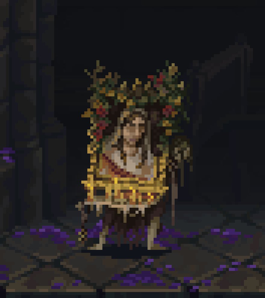 Sylvia_Voolf's tweet photo. Desamparados📿

Made after the original concept art by @Juanmimagine I've discovered the concept and couldn't resist making her in pixel art🕯️

#pixelart #ドット絵 #Blasphemous https://t.co/6P7lQYHU7A