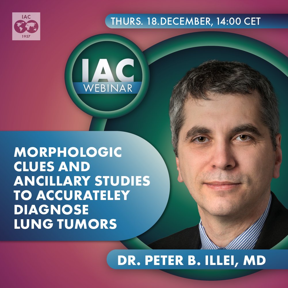 IACytology's tweet image. Here's a little nudge for all #IACmembers. Register for this #IACwebinar on 18th Dec at 14:00 CET: Morphologic Clues &amp;amp; Ancillary Studies to Accurately Diagnose Lung Tumors. Our host: Prof. Peter B. Illei cytology-iac.org/educational-re…