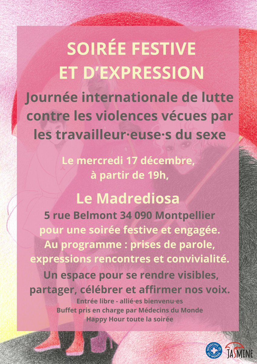 A l'occasion de la journée internationale de lutte contre les violences faites aux travailleurs et aux travailleuses du sexe, nous organisons un double événement. Le Live Event est sur inscription forms.office.com/Pages/Response…