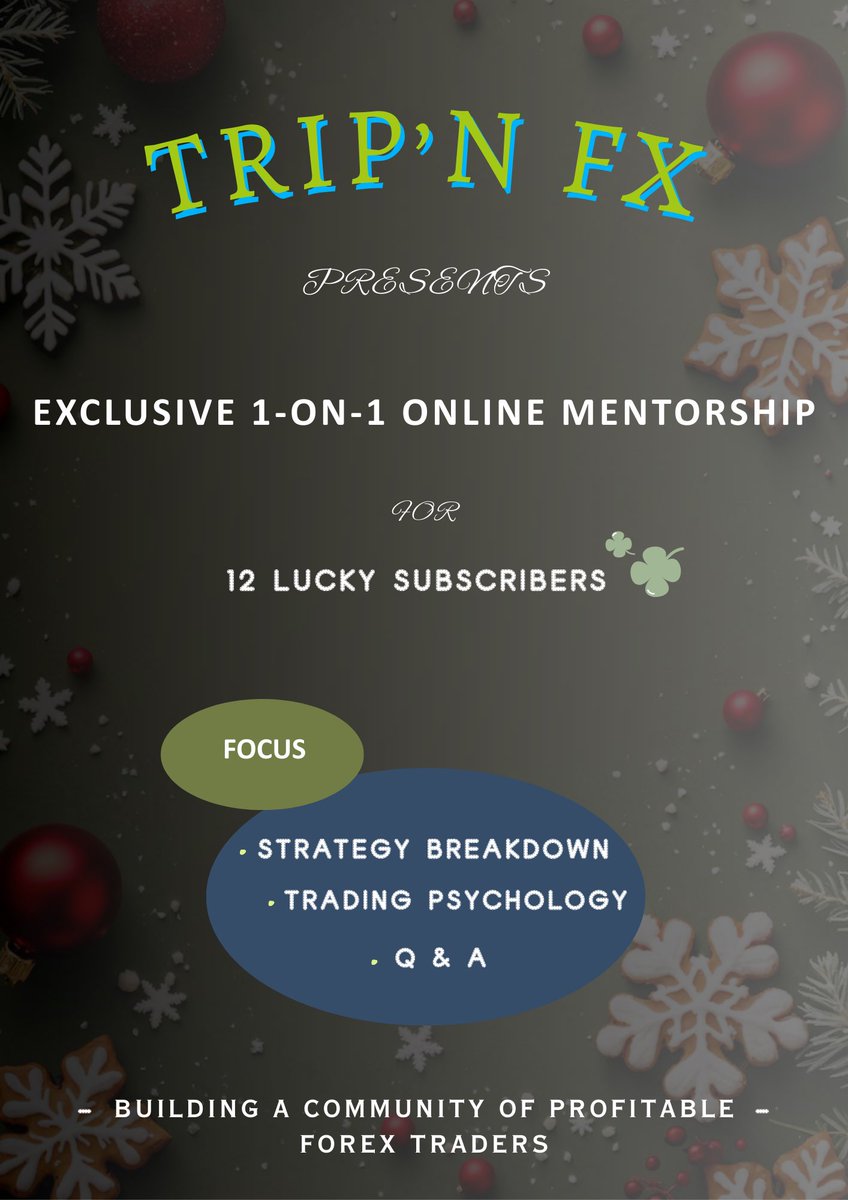 TRIP’N FX Holiday Drop! 🎁

Santa came early for only 12 people this festive season!🌟🎅🏼

Don’t miss out on the chance to level up your trading.🚀

Join the telegram community for more details 👉🏽 : t.me/tripnfx

#ForexTrading #XAUUSD #tripnfx