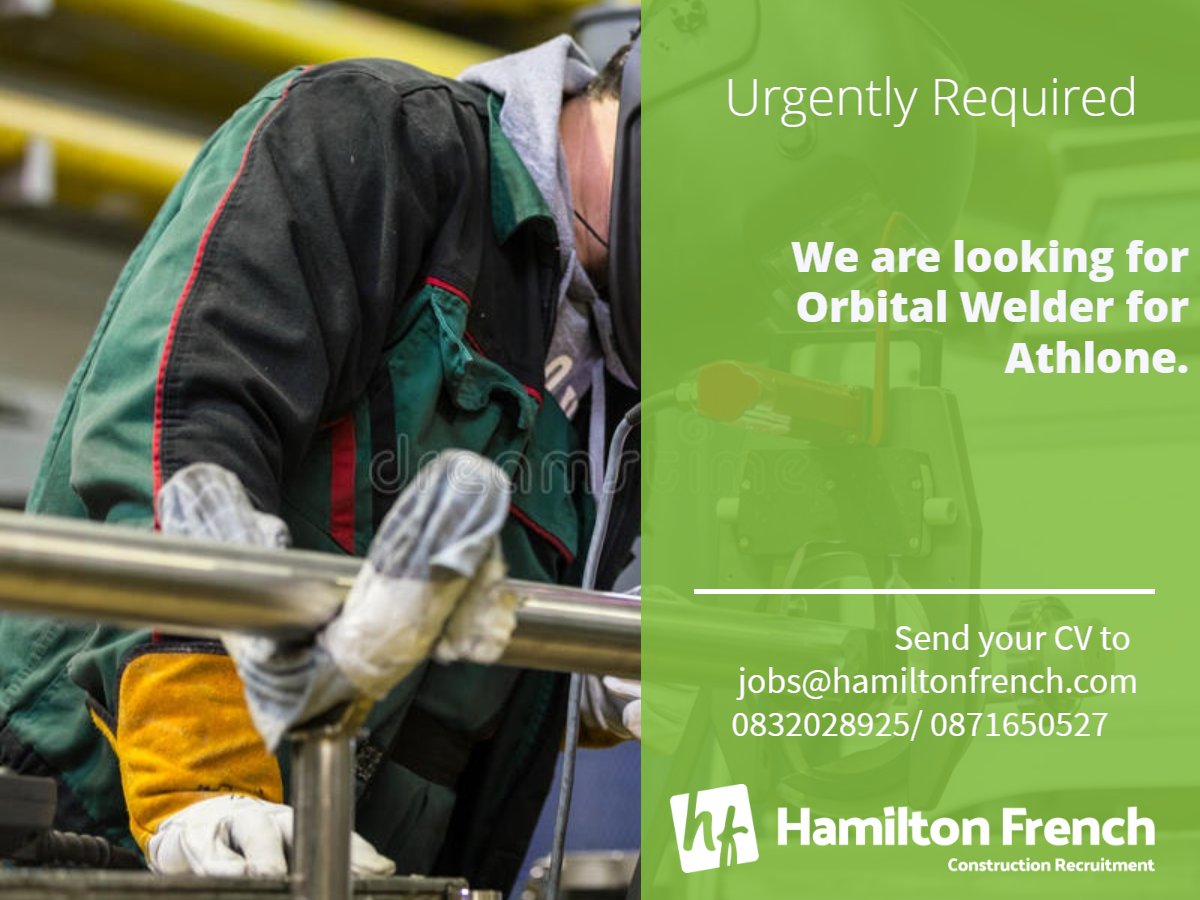 HamiltonFrench_'s tweet image. Orbital welder wanted to work with high purity pipefitters in Athlone.

#orbitalwelder #highpurity #pipefitters #mechanicaljobs #pharma #hamiltonfrench #hiring #irishjobs #Athlone