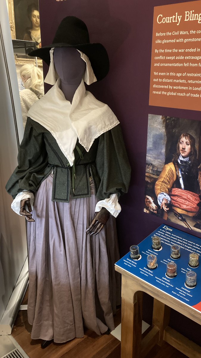 Dyes in the 17th century were made from beetles, oak galls, lichen and often human urine. Imagine the smell! Or better still, find out more at our new, free exhibition on fashion and clothing ‘Stitching the Nation’ #17thCentury cromwellmuseum.org