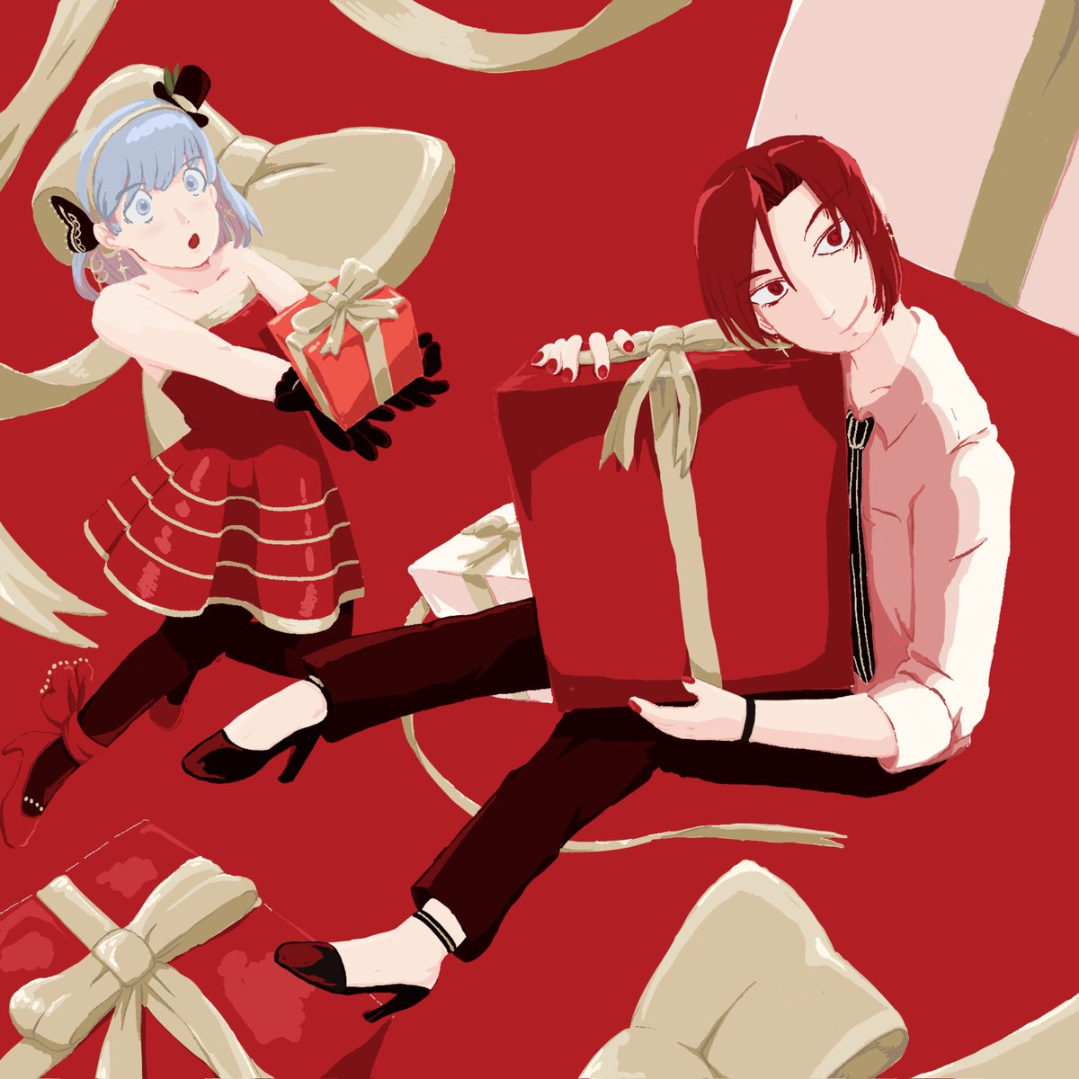 #P5X 
크리스마스는 아직이지만 그림 생각나서
요번엔 미유예요