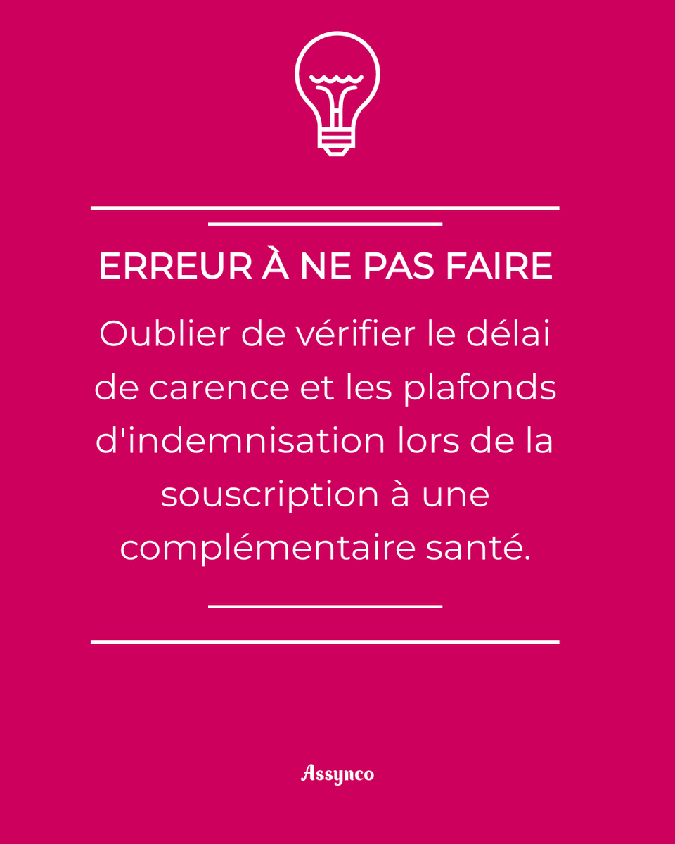 assynco's tweet photo. 🔍 Ne pas vérifier le délai de carence et les plafonds d'indemnisation lors de la souscription à une complémentaire santé peut coûter cher aux travailleurs indépendants. Ce sont des éléments importants pour éviter des surprises financières désagréables. Pour éviter cette (1/4) https://t.co/CslaqOOdl1