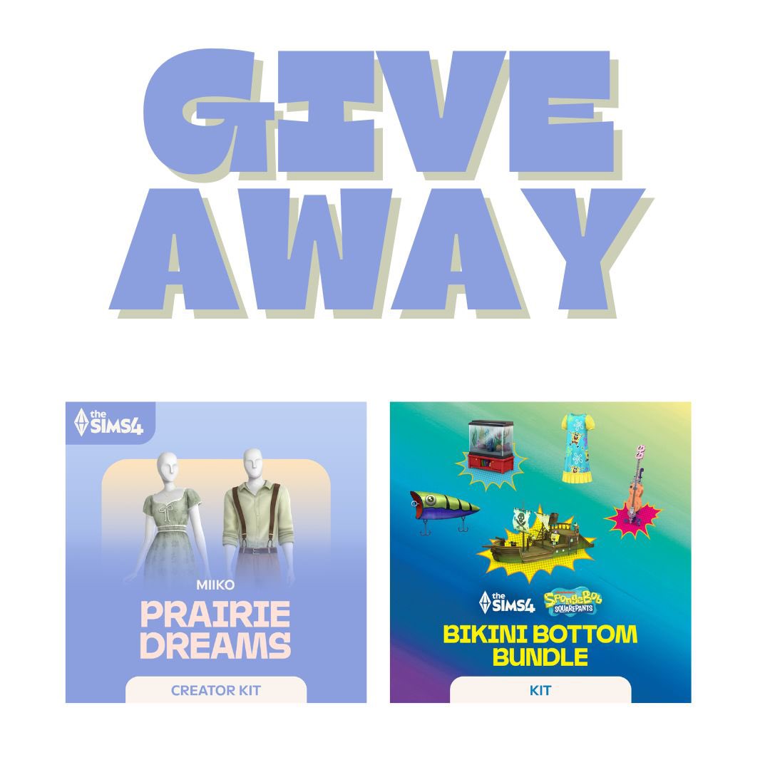 evarotky's tweet photo. ✨✨✨GIVEAWAY✨✨✨
Win The Sims 4 Prairie Dreams Kit & Bikini Bottom Bundle 🌼🧽
Enter here: https://t.co/piHqnoBE6J
#sims4 #sims #simsgiveaway #giveaway https://t.co/wAXII3Pp30
