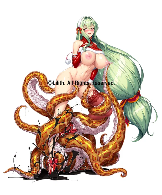 【対魔忍RPGX】12/16 17:00より期間限定ガチャ! 新イベントに合わせて新たな臥者が期間限定追加。 カガミ先生謹製、(SR魔性)魔神蛇子さま 第3弾!! 「聖夜には特別な力が宿るんだって!」 #対魔忍RPG