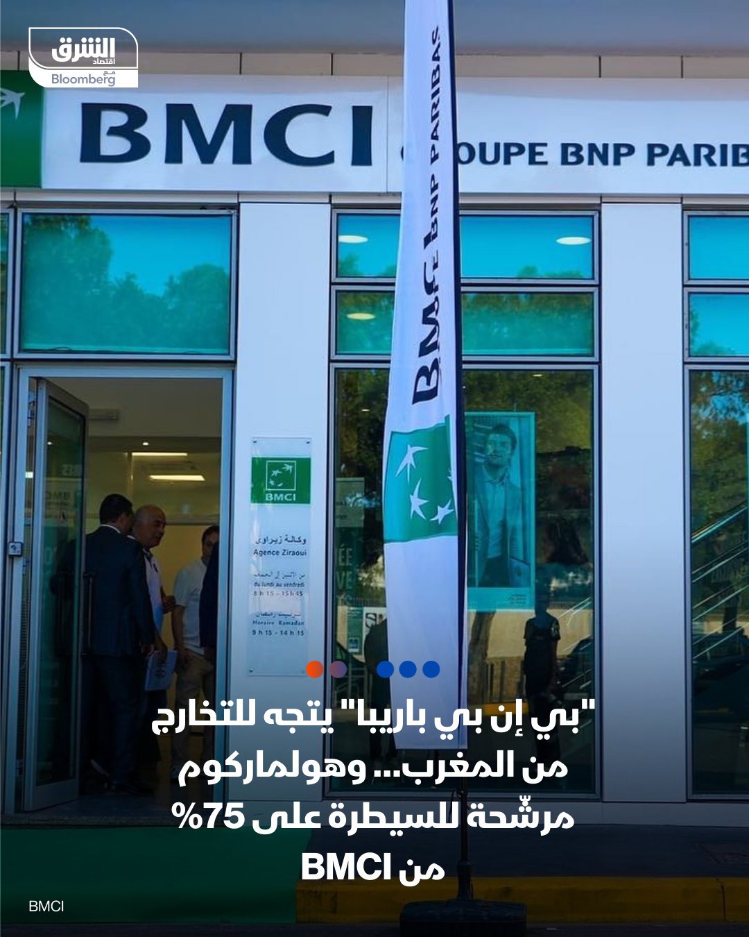 بنك "بي إن بي باريبا" الفرنسي يتجه للتخارج من المغرب. البنك المغربي للتجارة والصناعة "BMCI" أعلن دخول مساهمه الرئيسي "بي إن بي باريبا" في مفاوضات حصرية لبيع حصته البالغة 66.7% لصالح مجموعة "هولماركوم" المغربية. في حال إتمام الصفقة، سترتفع حصة هولماركوم إلى 75%، مما يعزز حضورها في القطاع بعد استحواذها على مصرف المغرب عام 2022. بنك BMCI حقق أرباحاً صافية تعادل 24 مليون دولار في النصف الأول من العام، بنمو سنوي 5.6%. البنك مدرج في بورصة الدار البيضاء، وسهمه ارتفع 10% منذ بداية العام، وقيمته السوقية تبلغ نحو 8.4 مليارات درهم (915 مليون دولار). التخارج المرتقب سيعد ثالث خروج فرنسي من القطاع البنكي المغربي منذ 2022: - قبل 3 سنوات تخارج "كريدي أغريكول" من مصرف المغرب لصالح هولماركوم المغربية مقابل 435 مليون دولار - العام الماضي تخارج 