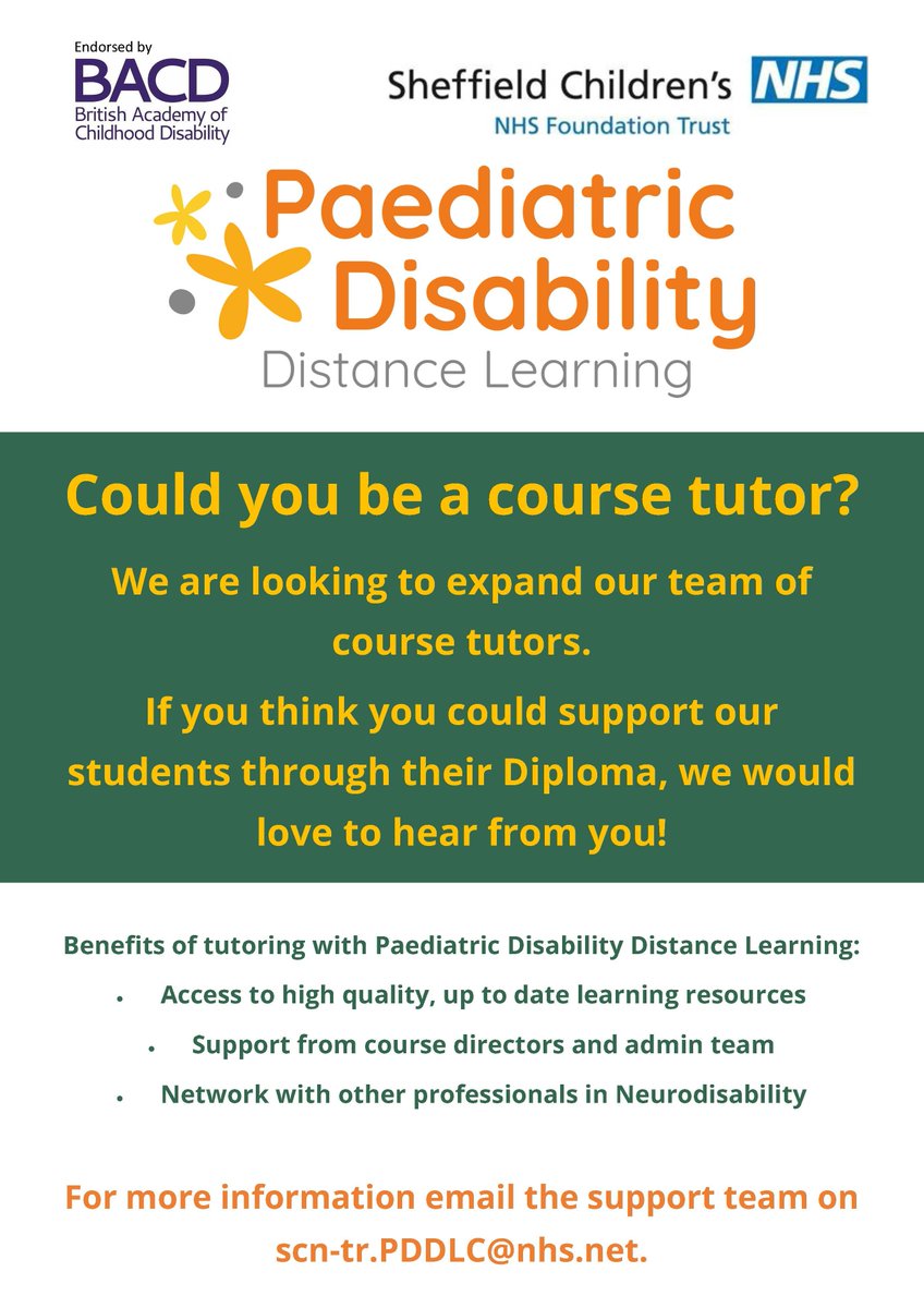 Could you be a course tutor for our Paediatric Disability Distance Learning Diploma? #diploma #Tutor