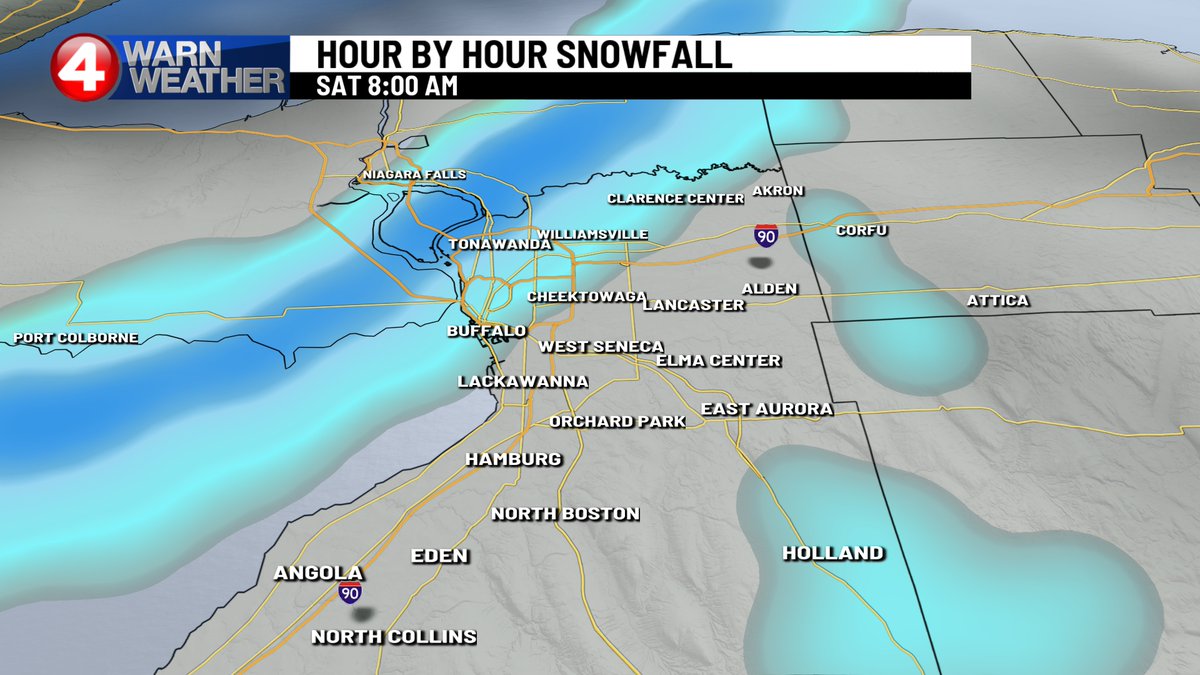 mikecejka4's tweet image. LAKE EFFECT RETURNS TONIGHT-SATURDAY. It start as  lighter snow showers by 9-10 p.m. metro then drifts north toward #Niagara, intensifies early Saturday, and sinks south through metro by early afternoon. Be prepared for travel changes.
 #News4Buffalo WakeUp! #4WarnWeather
