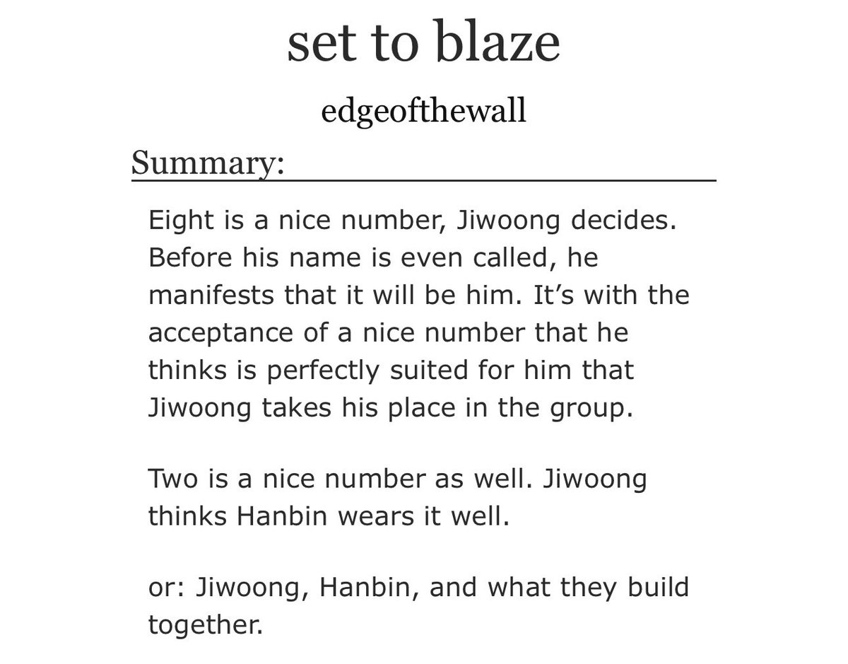 edgeofthewalls's tweet photo. set to blaze
- #jyungbin
- rated E, 6.5k words, written for @nightflowerfest 
- canon comp, relationship study, character study, post disbandment 

🔗: https://t.co/Nr5vcpxDYC https://t.co/KlMMue0TVi