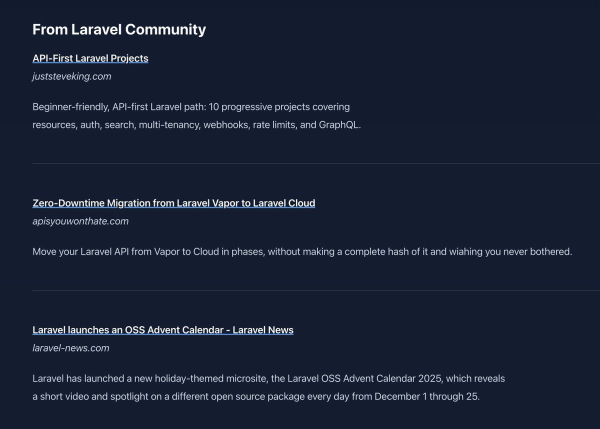 Esta semana en Laravel: Proyectos API-First, CRUD generados por IA y más https://t.co/XKRx95AIN9
Mi tradición de un bo