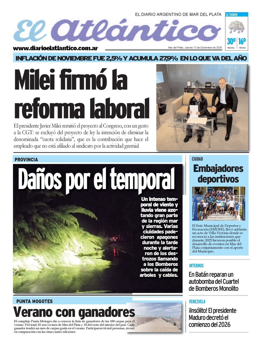 Portada digital del día 12/12/2025
