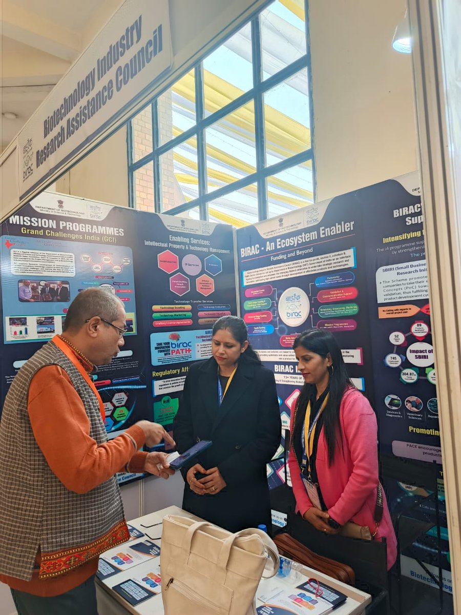 BIRAC_2012's tweet photo. #BIRAC at #TIBS2025
Glimpses from the BIRAC Booth at Trends in Biological Sciences (8–10 Dec, JNU New Delhi)
At the BIRAC booth, the team engaged with researchers, students, innovators, and ecosystem partners across microbiology, biomanufacturing, synthetic biology, soil biology, and emerging biotech areas. These conversations focused on new opportunities for collaboration, research translation, and supporting India’s growing deep-tech and biotech innovation pipeline.
The event further strengthened BIRAC’s commitment to nurturing India’s biotechnology ecosystem and fostering meaningful connections across academia, research, and industry.
#BIRAC #TIBS2025 #Biotechnology #Innovation #Microbiology #Biomanufacturing #StartupEcosystem