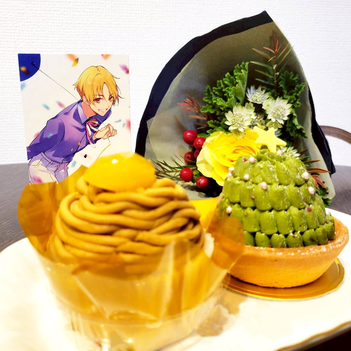tsukiuta1's tweet photo. 🌟本日は師走駆（CV #梶裕貴）誕生日🌟
駆「それでは本日も無事に全員のお仕事完了～！…ということで～」
恋「皆さんお待ちかねのメインイベントにまいりましょう！」
始＆春＆葵「駆」
新「かけるん」
恋「頼れる相棒、駆さん！」

一同「HAPPY BIRTHDAY！🎉🎉🎉🎉🎉」

駆「ありがとうございます！」
#師走駆生誕祭2025