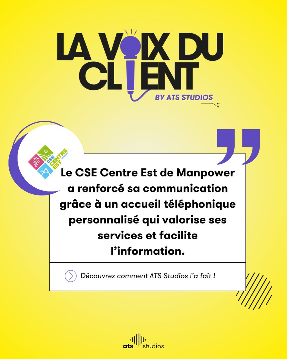 ATS_Studios's tweet photo. 👥 Quand les collaborateurs appellent, le message compte aussi.

Et le CSE Centre-Est Manpower l'a bien compris ! 
L’accueil téléphonique est devenu un vrai levier pour mieux informer les salariés, sans multiplier les emails ou les supports internes. https://t.co/7mBIr6HO67