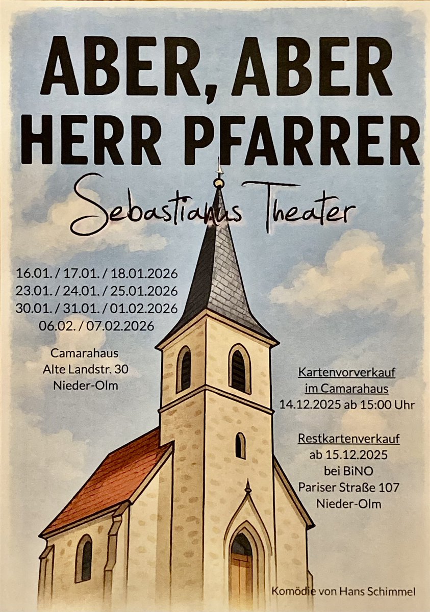 Pfreunde stellt euch vor, die Madame macht wieder Theater... äh nee ich meine die spielt wieder Theater! 
Also falls jemand aus der Nähe von Mainz kommt oder uns besuchen mag und einen kurzweiligen Abend mit viel Lachen sucht: schaut hier