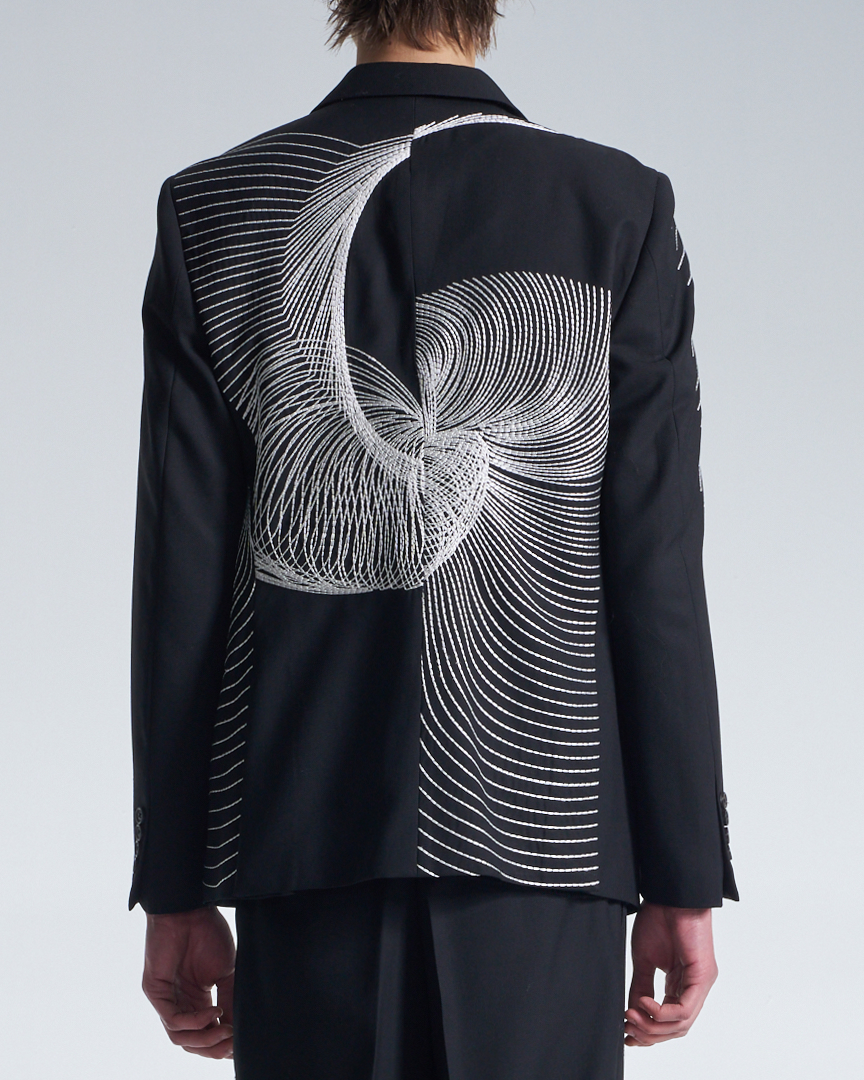 ☆ ハリソン・ウォン HARRISON WONG ストライプ柄 1Bジャケット HARRISON WONG Fall Winter 2025-26 MENSWEAR Wool Blazer With